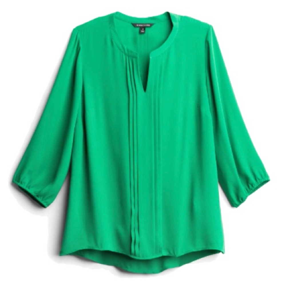 NEW 41 Hawthorn Womens SIZE 2X Maurry Pleat Detail Split Neck Blouse